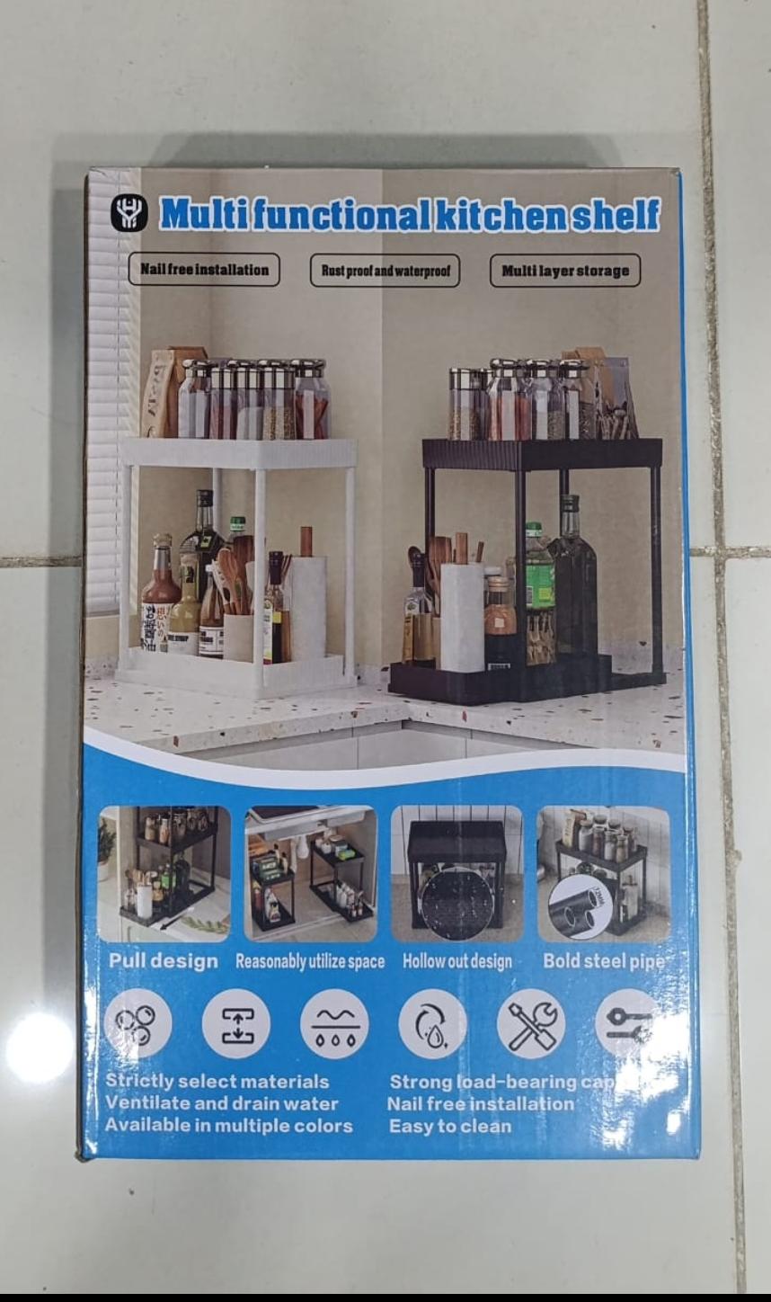 Multi-Functional Kitchen Storage Shelf – Rust-Proof Carbon Steel Organizer