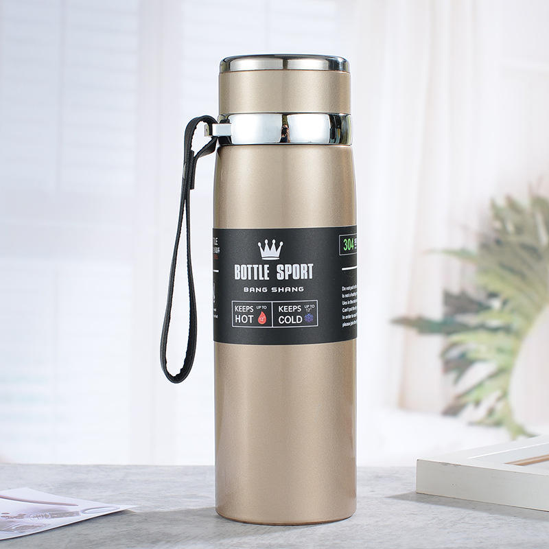 Vacuum Insulated Stainless Steel Sports Water Bottle with Strap