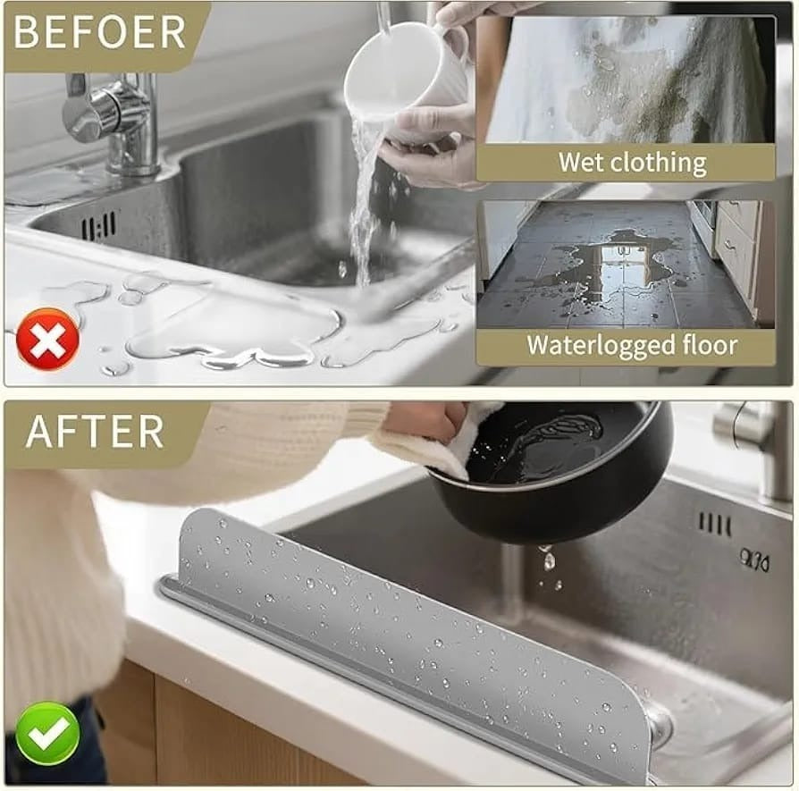 Silicone Sink Splash Guard – Faucet Water Splash Protector 15 Inch
