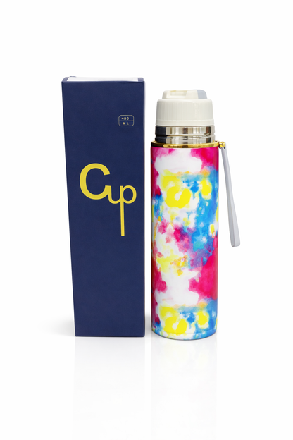 Stylish Printed Stainless Steel Water Bottle 650ML with Box