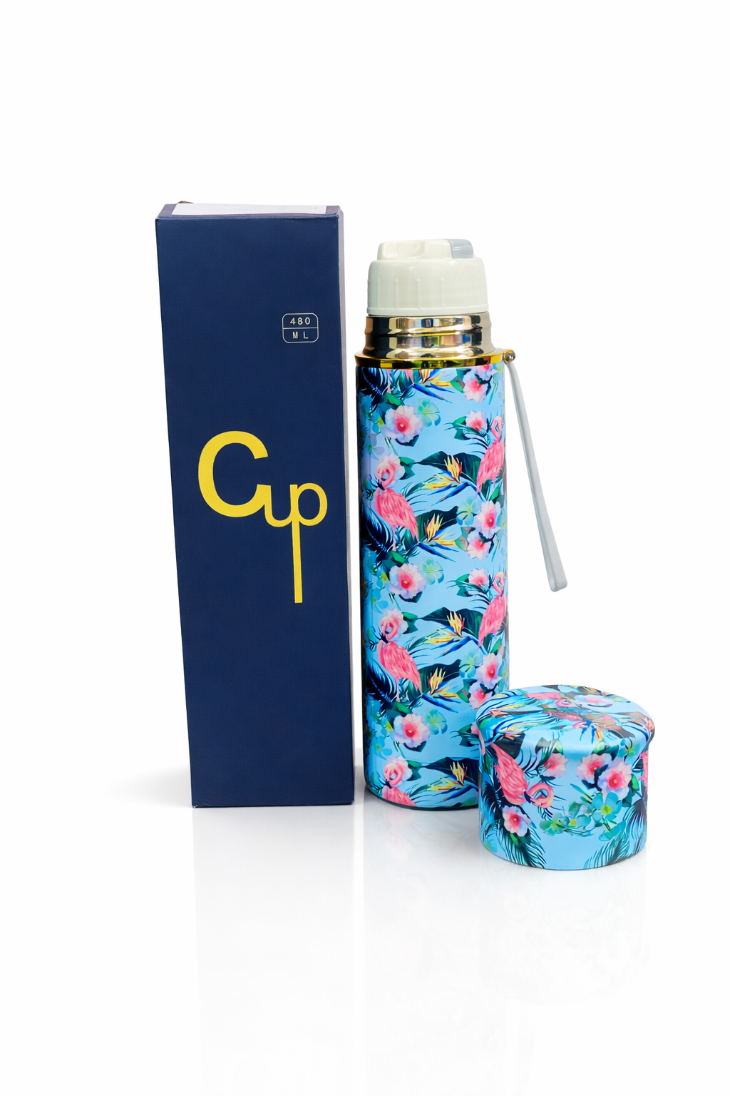 Stylish Printed Stainless Steel Water Bottle 650ML with Box