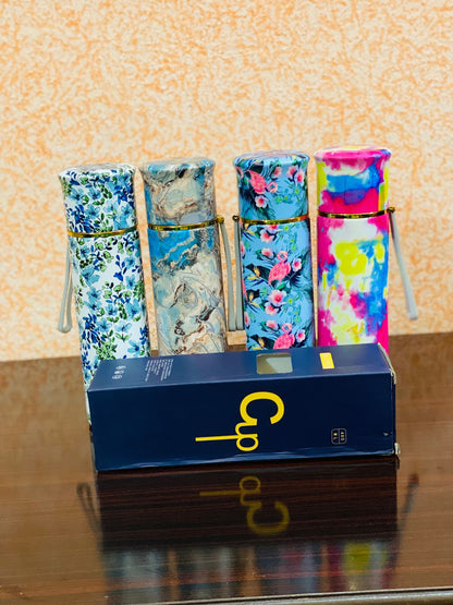 Stylish Printed Stainless Steel Water Bottle 650ML with Box