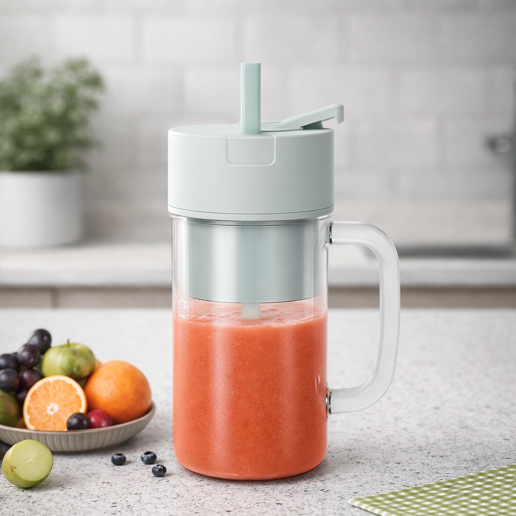 Portable Mini Juicer Mug Blender with Straw