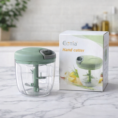 Eotia Manual Food Chopper – 3-Blade Vegetable & Herb Hand Cutter