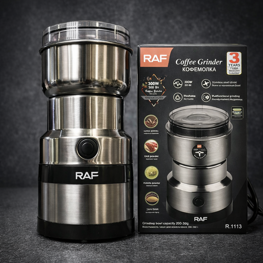 RAF Electric Coffee & Spice Grinder – 300W Stainless Steel Masala Grinder