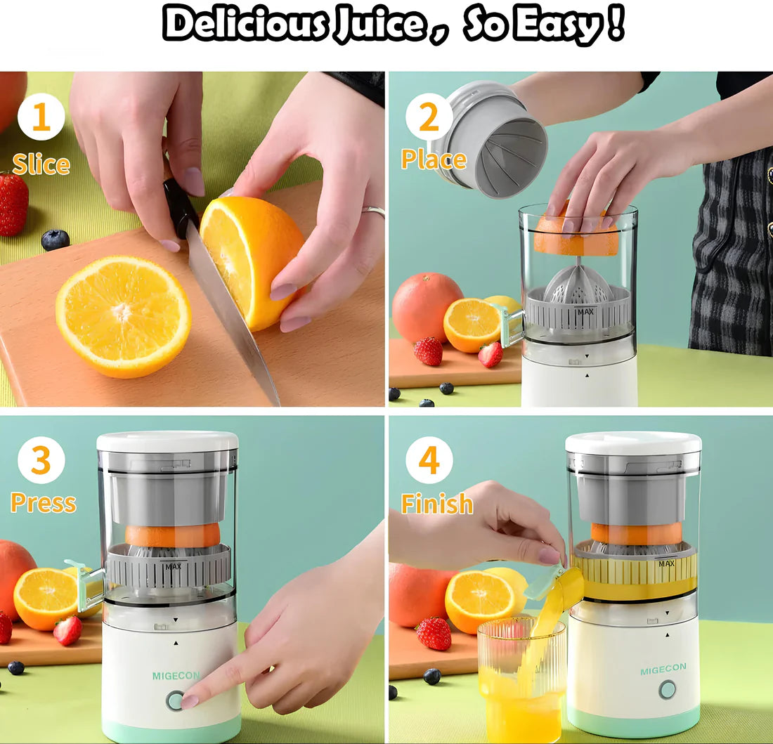 Rechargeable Portable Citrus Juicer – Wireless USB Electric Orange & Lemon Squeezer
