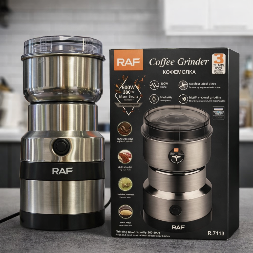 RAF Electric Coffee & Spice Grinder – 300W Stainless Steel Masala Grinder