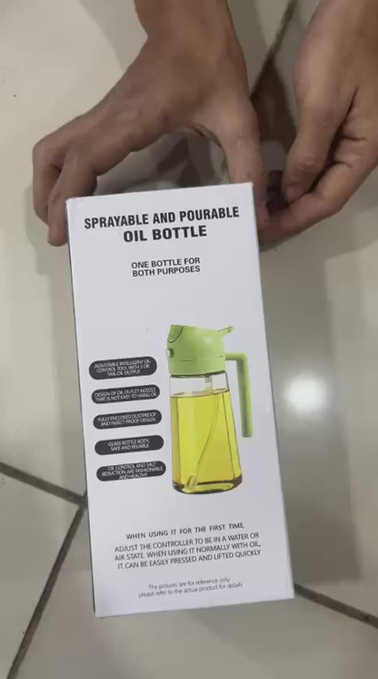 2-In-1 Oil Sprayer Bottle 400ML – Kitchen Oil Spray & Pour Dispenser